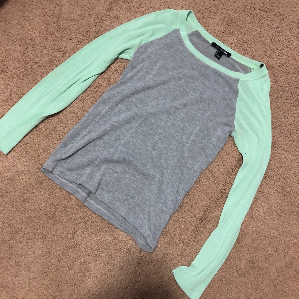 Baseball style long sleeve shirt